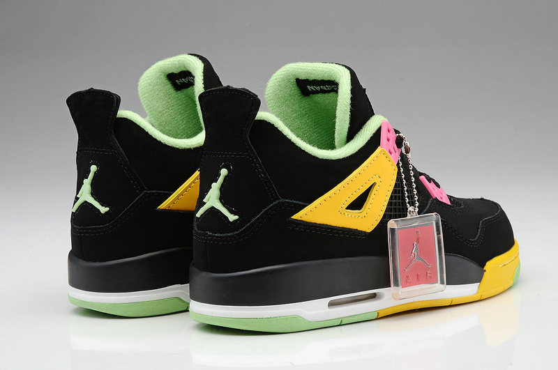 Air Jordan 4 Women Shoes Yellow/Black/Red/Green Online